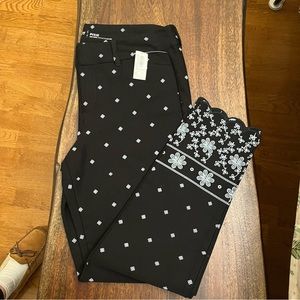 Polka dot & floral dress pants